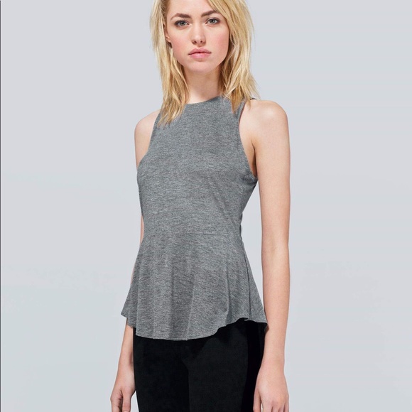 Aritzia Wilfred Concorde Peplum Crop Tank Top - Picture 2 of 6